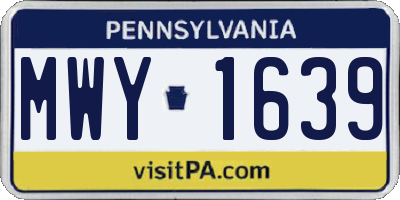 PA license plate MWY1639