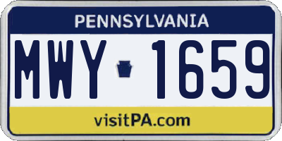 PA license plate MWY1659