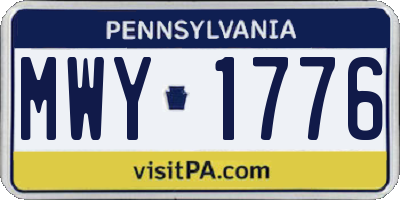 PA license plate MWY1776