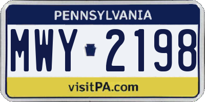 PA license plate MWY2198
