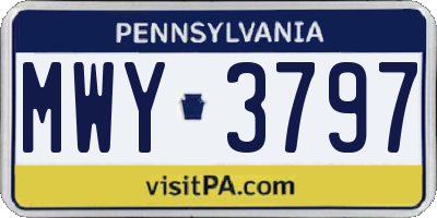 PA license plate MWY3797