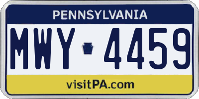 PA license plate MWY4459