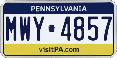 PA license plate MWY4857
