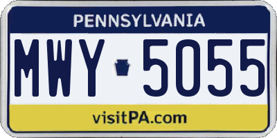 PA license plate MWY5055