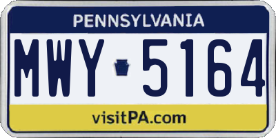 PA license plate MWY5164