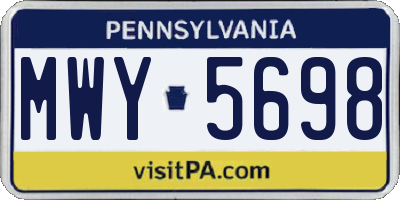 PA license plate MWY5698