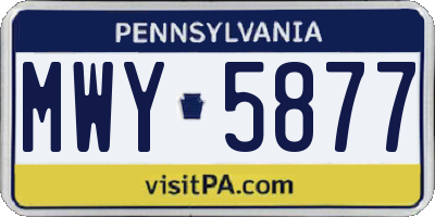 PA license plate MWY5877
