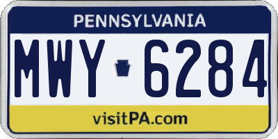 PA license plate MWY6284