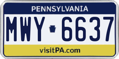PA license plate MWY6637
