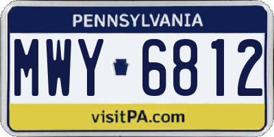 PA license plate MWY6812