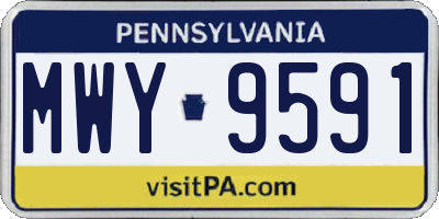 PA license plate MWY9591