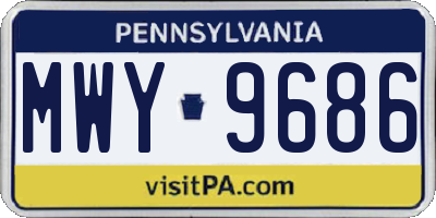 PA license plate MWY9686