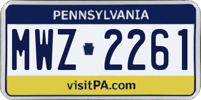 PA license plate MWZ2261