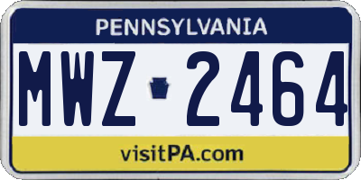 PA license plate MWZ2464