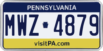 PA license plate MWZ4879