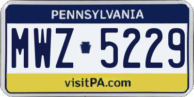 PA license plate MWZ5229