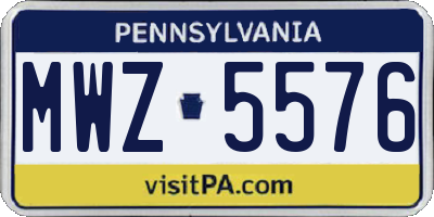 PA license plate MWZ5576