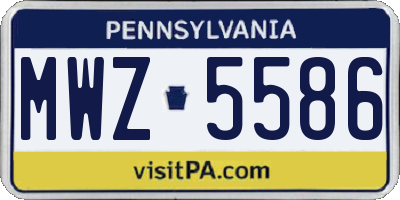 PA license plate MWZ5586