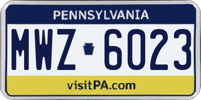 PA license plate MWZ6023
