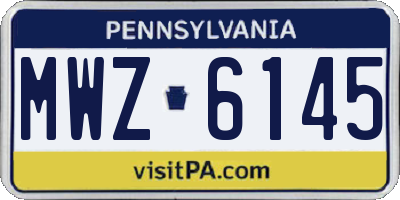 PA license plate MWZ6145