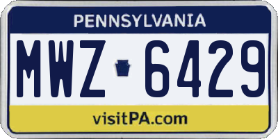 PA license plate MWZ6429