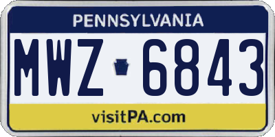 PA license plate MWZ6843