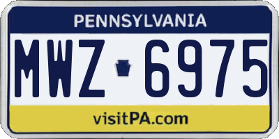 PA license plate MWZ6975