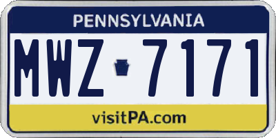 PA license plate MWZ7171