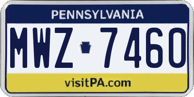 PA license plate MWZ7460