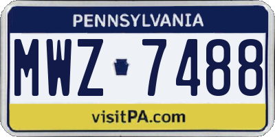 PA license plate MWZ7488