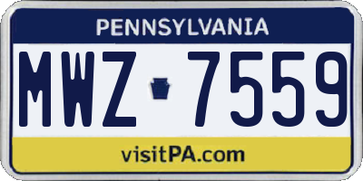 PA license plate MWZ7559