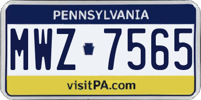 PA license plate MWZ7565