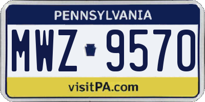 PA license plate MWZ9570