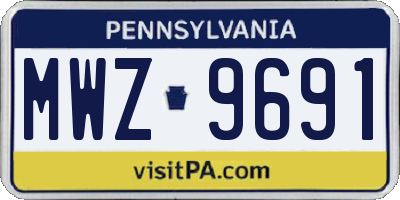 PA license plate MWZ9691