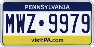 PA license plate MWZ9979