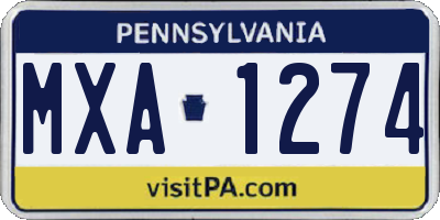 PA license plate MXA1274