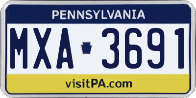 PA license plate MXA3691