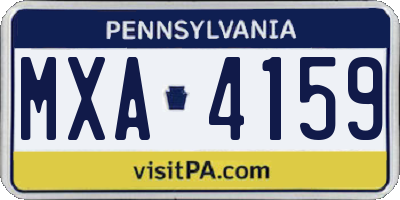 PA license plate MXA4159