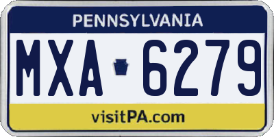 PA license plate MXA6279