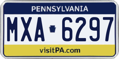PA license plate MXA6297