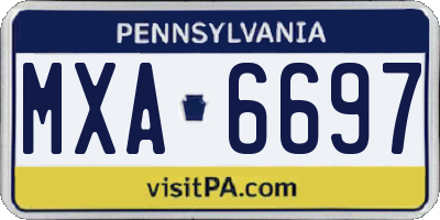 PA license plate MXA6697