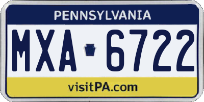PA license plate MXA6722