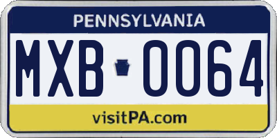PA license plate MXB0064