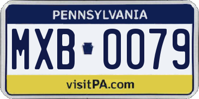 PA license plate MXB0079
