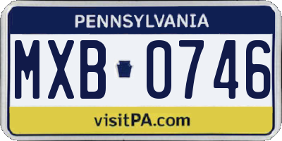 PA license plate MXB0746