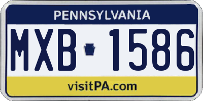 PA license plate MXB1586