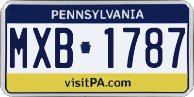 PA license plate MXB1787