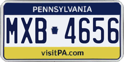 PA license plate MXB4656