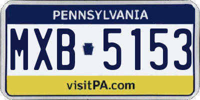 PA license plate MXB5153