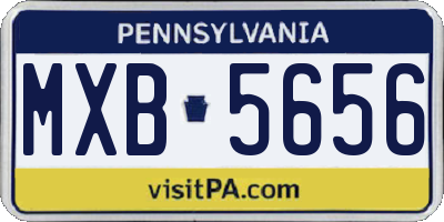 PA license plate MXB5656